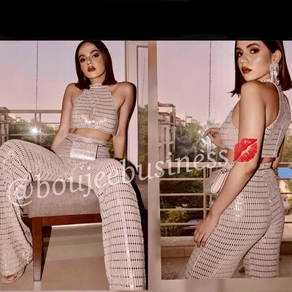 H&M Shimmery Pants + Top Co-Ord Set